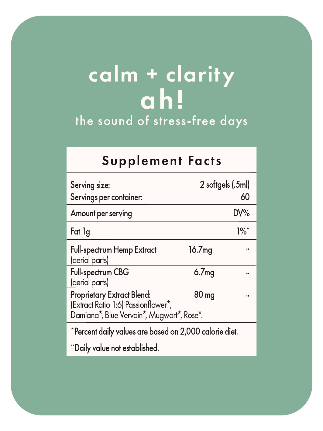 calm + clarity (ah!)